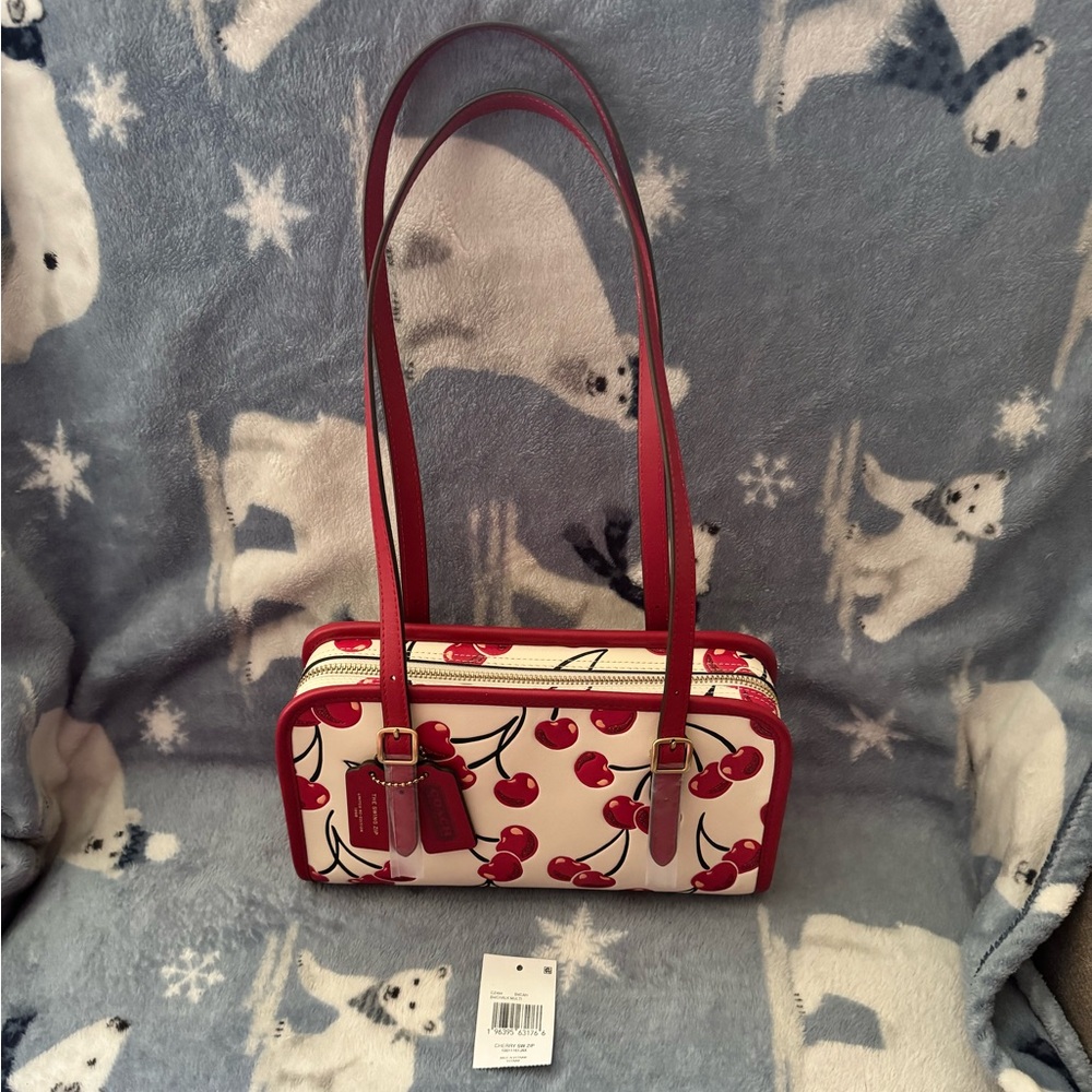 Coach Swing Zip Bag With Cherry Print
